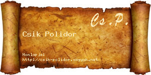 Csik Polidor névjegykártya